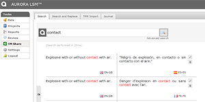 TM Share search screenshot